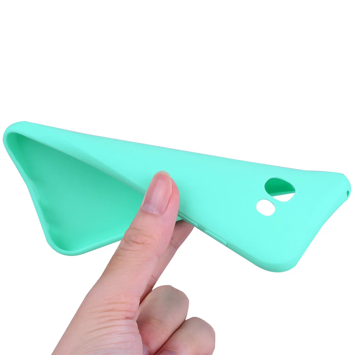 for Samsung A5 2017 Cute Candy Color Matte TPU Anti-scratch Non-slip Protective Cover Back Case Light blue