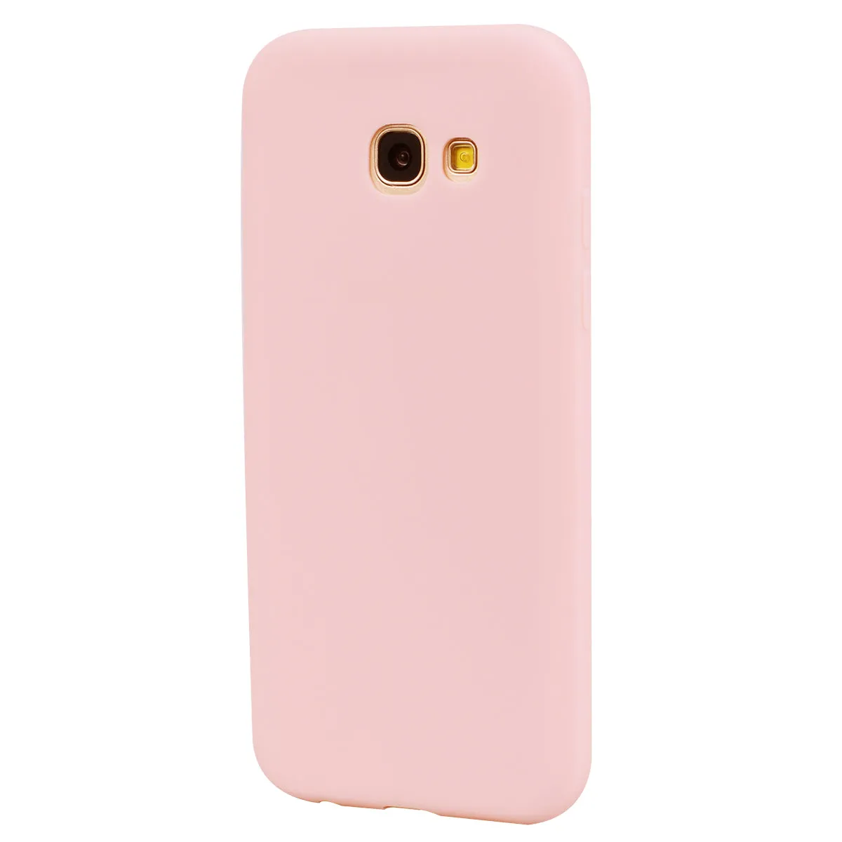 for Samsung A5 2017 Cute Candy Color Matte TPU Anti-scratch Non-slip Protective Cover Back Case Light pink