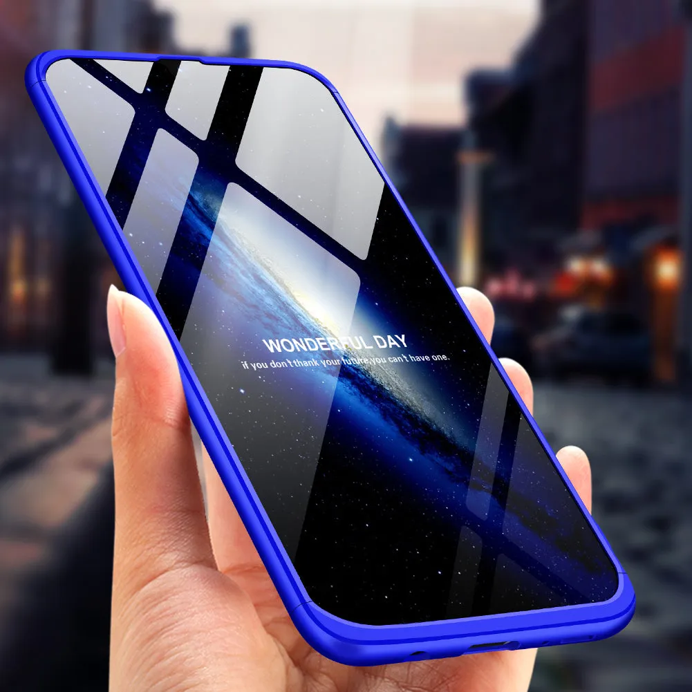 For Samsung A50 Ultra Slim PC Back Cover Non-slip Shockproof 360 Degree Full Protective Case blue