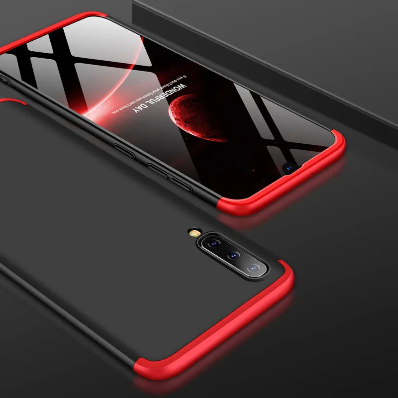 For Samsung A50 Ultra Slim PC Back Cover Non-slip Shockproof 360 Degree Full Protective Case Red black red