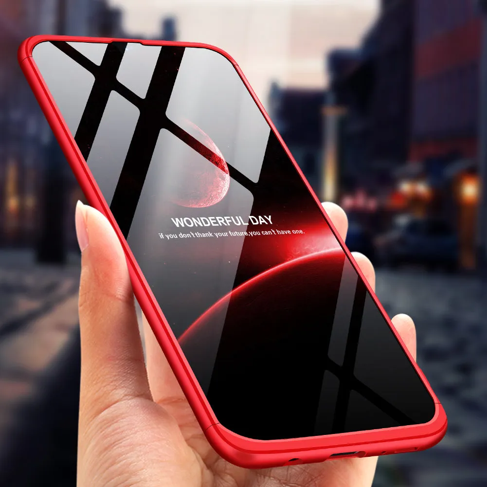 For Samsung A50 Ultra Slim PC Back Cover Non-slip Shockproof 360 Degree Full Protective Case red