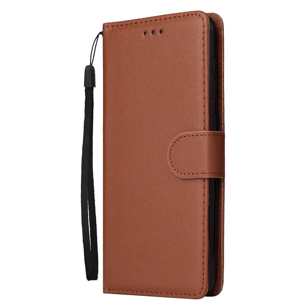For Samsung A50 Wallet-type PU Leather Protective Phone Case with Buckle & 3 Card Position Red wine