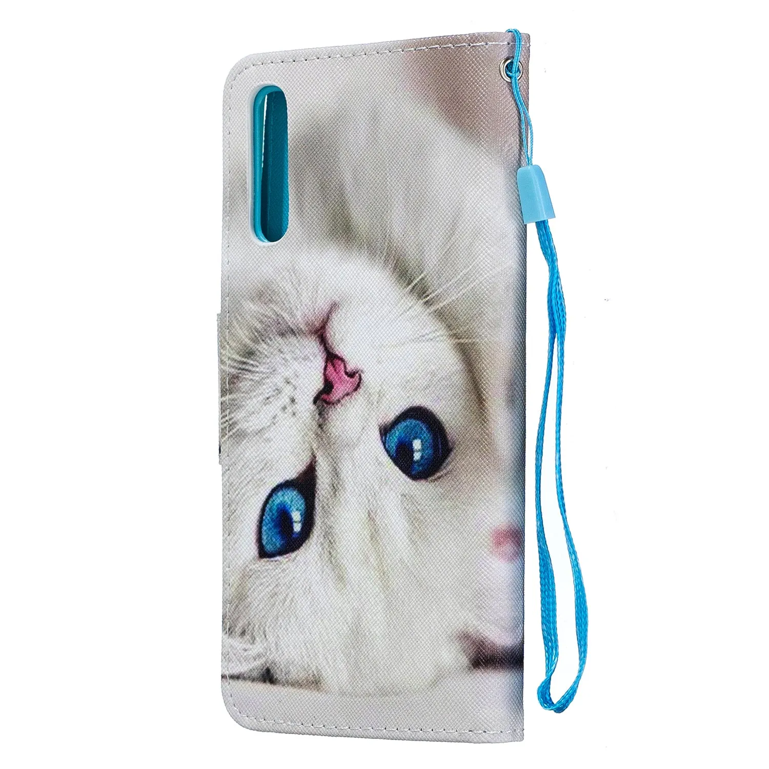 For Samsung A50/A70 Smartphone Case Overall Protective Phone Shell Lovely PU Leather Cellphone Cover with Card Slots  Ice cream unicorn