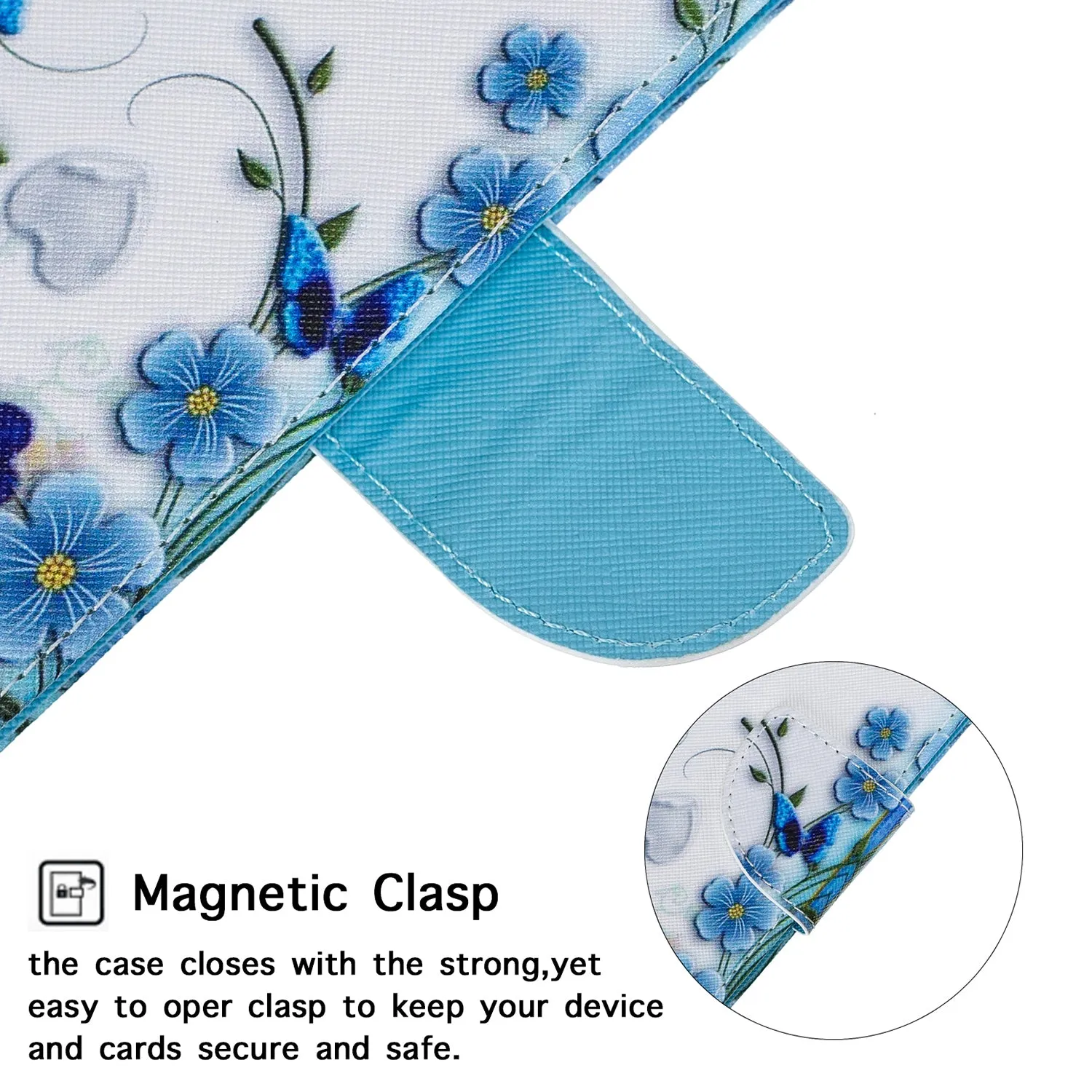 For Samsung A50/A70 Smartphone Case Overall Protective Phone Shell Lovely PU Leather Cellphone Cover with Card Slots  Magic butterfly