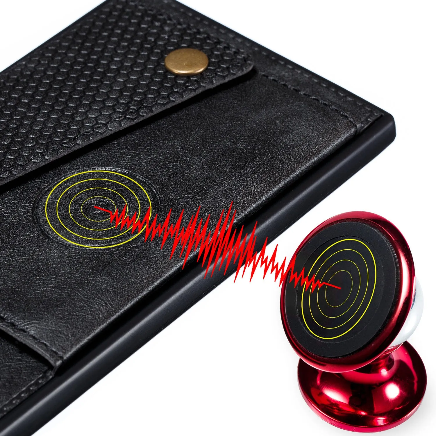 For Samsung A51 Cellphone Cover Back Case Double Buckle PU Leather with Card Slots Shell black