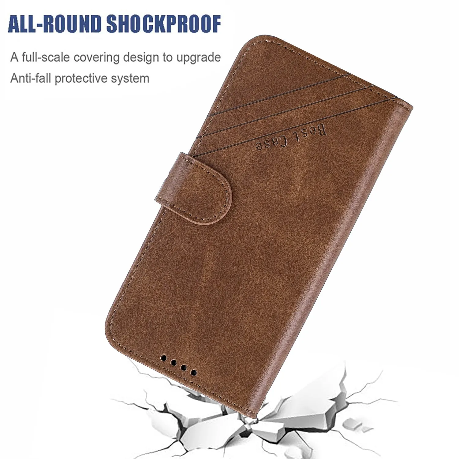 For Samsung A51/A71/M30S Case Soft Leather Cover with Denim Texture Precise Cutouts Wallet Design Buckle Closure Smartphone Shell  blue