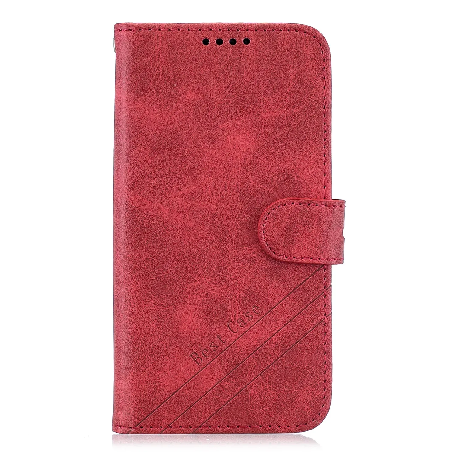 For Samsung A51/A71/M30S Case Soft Leather Cover with Denim Texture Precise Cutouts Wallet Design Buckle Closure Smartphone Shell  red