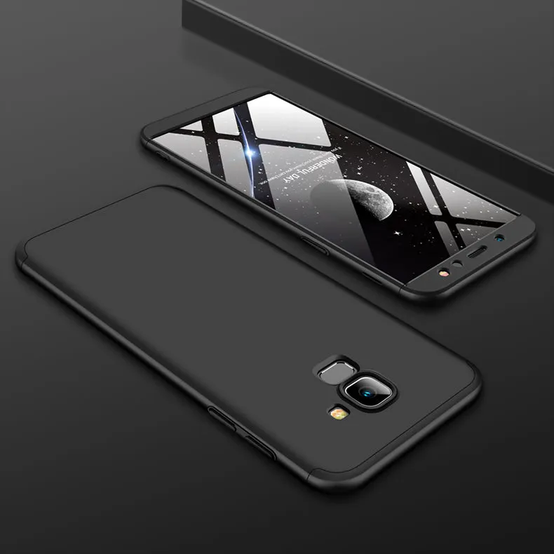 For Samsung A6 2018 360 Degree Protective Case Ultra Thin Hard Back Cover black