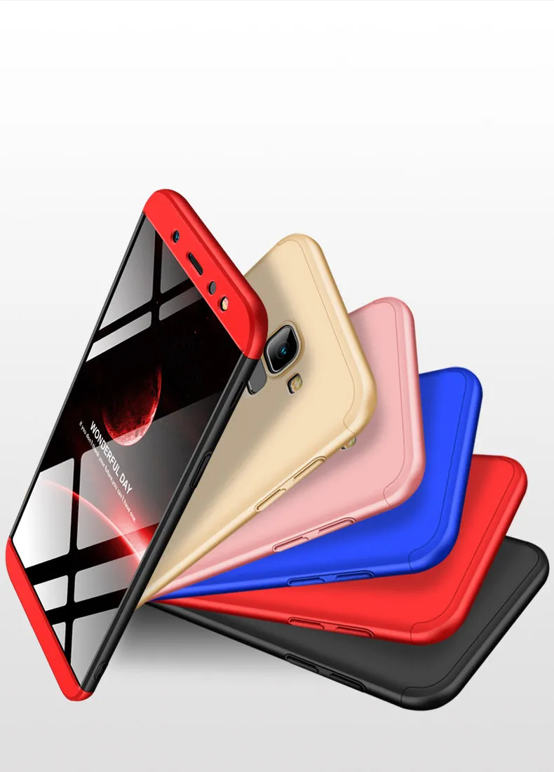 For Samsung A6 2018 360 Degree Protective Case Ultra Thin Hard Back Cover black