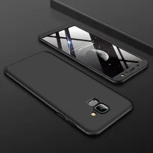 For Samsung A6 2018 360 Degree Protective Case Ultra Thin Hard Back Cover black