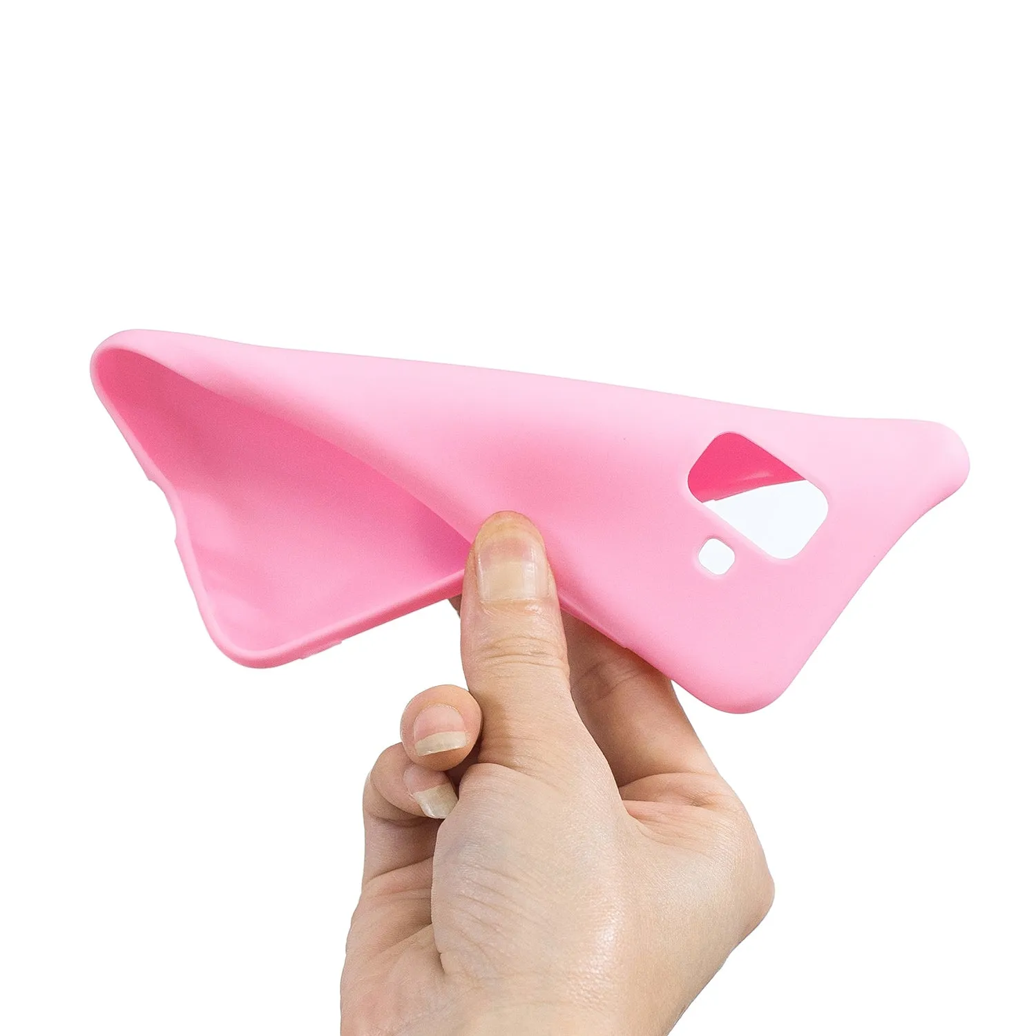 for Samsung A6 2018 Lovely Candy Color Matte TPU Anti-scratch Non-slip Protective Cover Back Case dark pink
