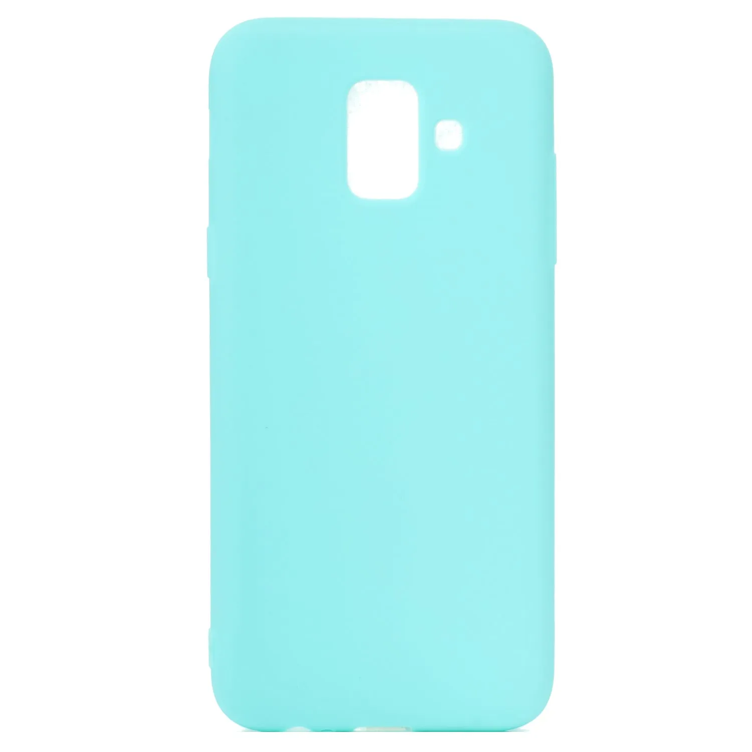 for Samsung A6 2018 Lovely Candy Color Matte TPU Anti-scratch Non-slip Protective Cover Back Case Light blue