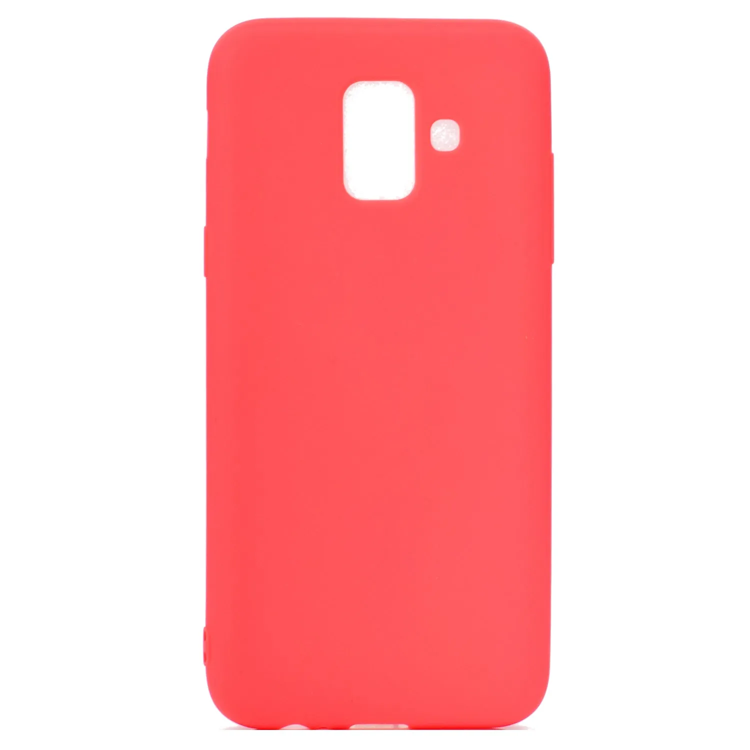 for Samsung A6 2018 Lovely Candy Color Matte TPU Anti-scratch Non-slip Protective Cover Back Case red
