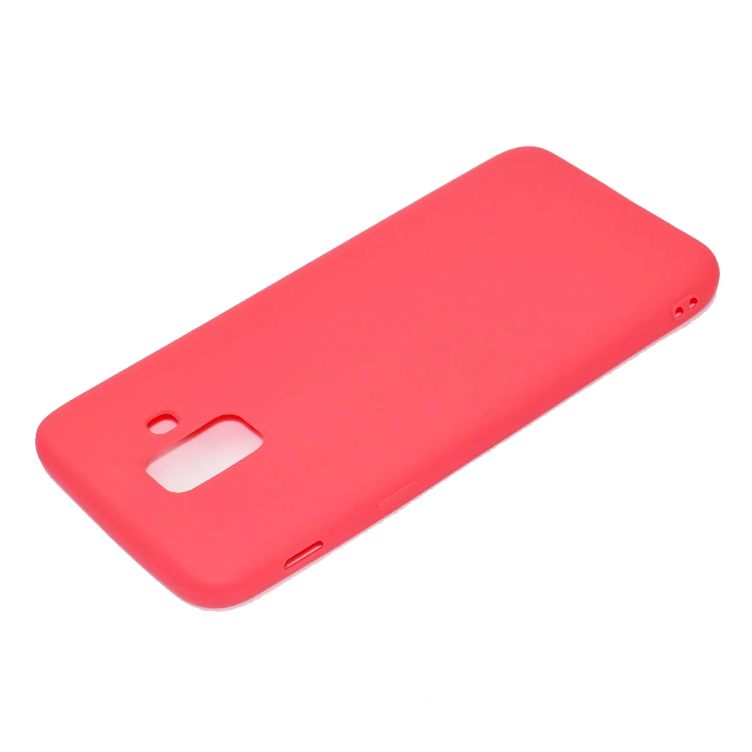 for Samsung A6 2018 Lovely Candy Color Matte TPU Anti-scratch Non-slip Protective Cover Back Case red