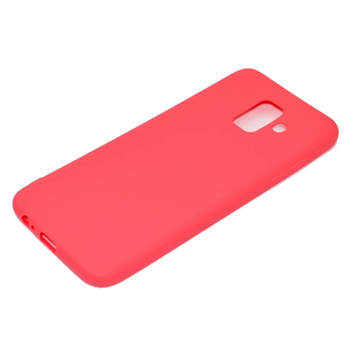 for Samsung A6 2018 Lovely Candy Color Matte TPU Anti-scratch Non-slip Protective Cover Back Case red