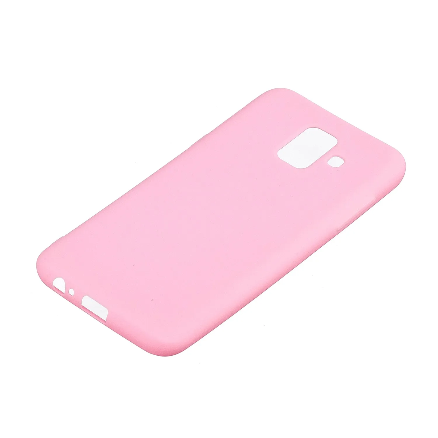 for Samsung A6 2018 Lovely Candy Color Matte TPU Anti-scratch Non-slip Protective Cover Back Case yellow