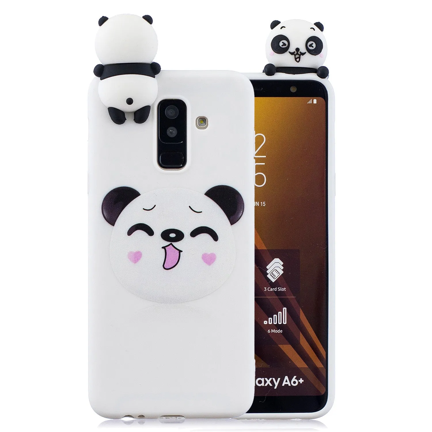 For Samsung A6 plus 2018 3D Cartoon Lovely Coloured Painted Soft TPU Back Cover Non-slip Shockproof Full Protective Case Small pink pig