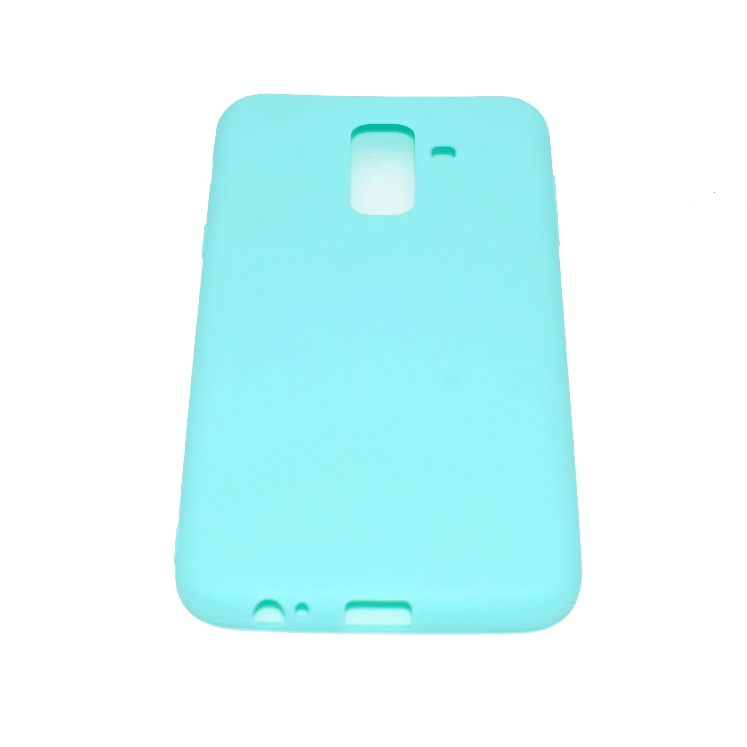 for Samsung A6 plus 2018 Lovely Candy Color Matte TPU Anti-scratch Non-slip Protective Cover Back Case Light blue