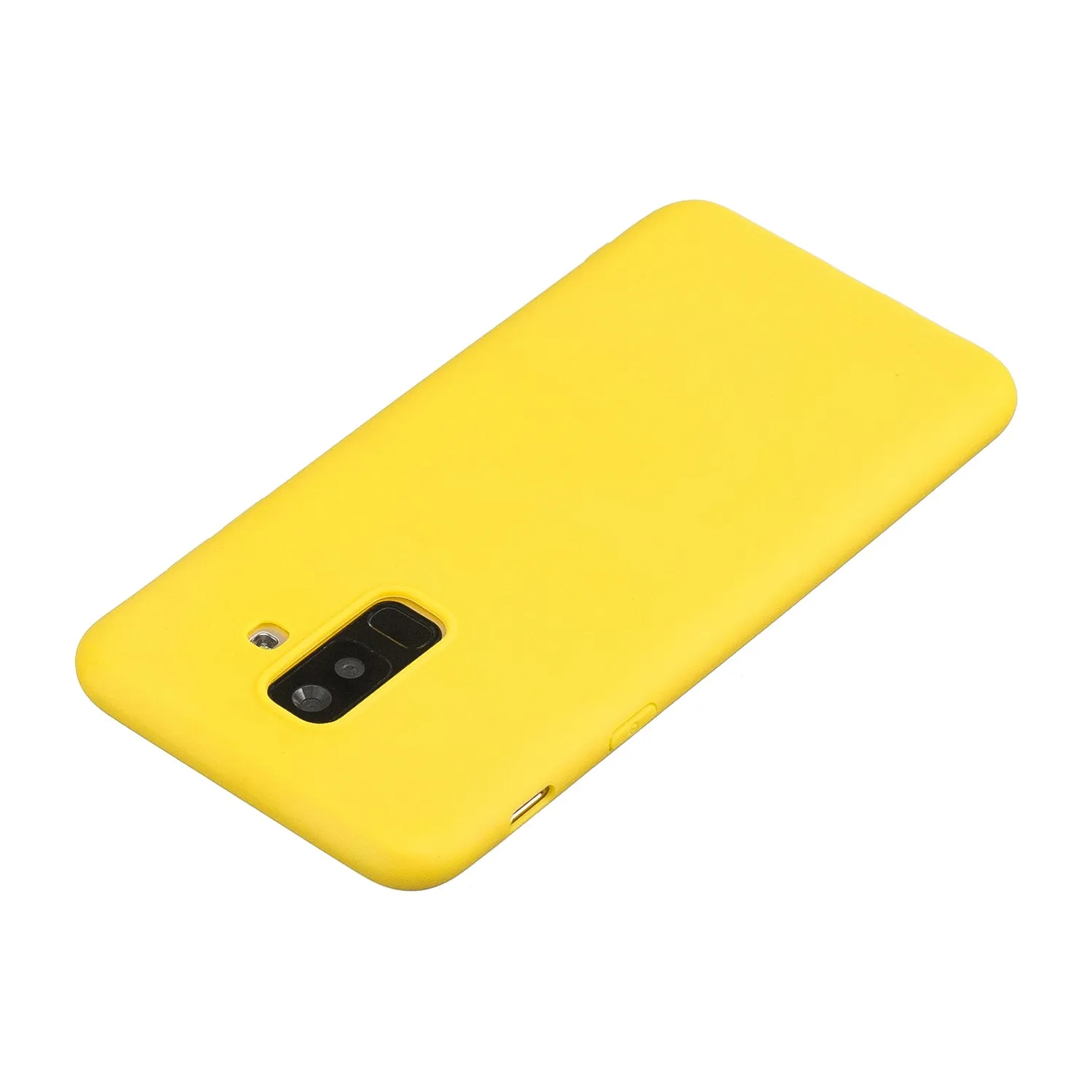 for Samsung A6 plus 2018 Lovely Candy Color Matte TPU Anti-scratch Non-slip Protective Cover Back Case Light blue