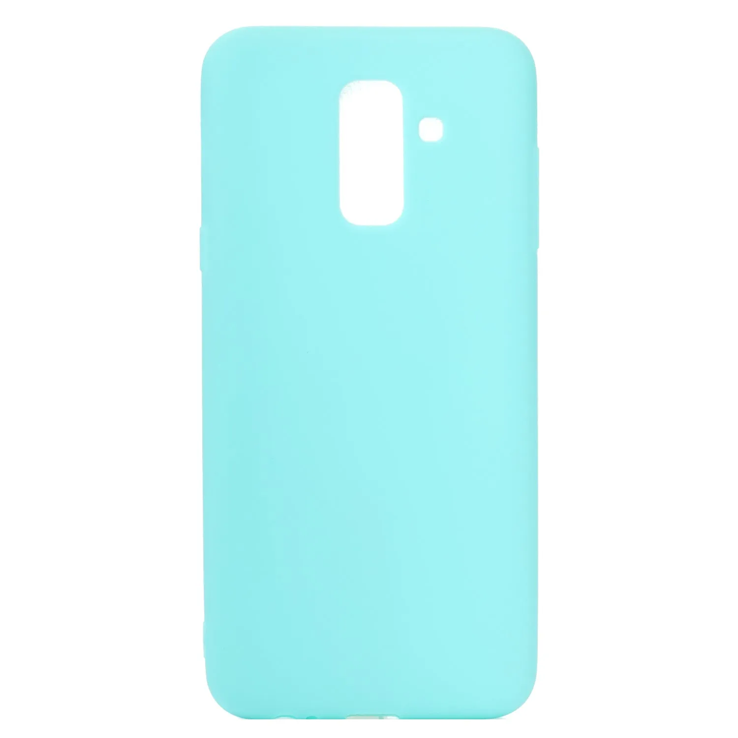 for Samsung A6 plus 2018 Lovely Candy Color Matte TPU Anti-scratch Non-slip Protective Cover Back Case Light blue