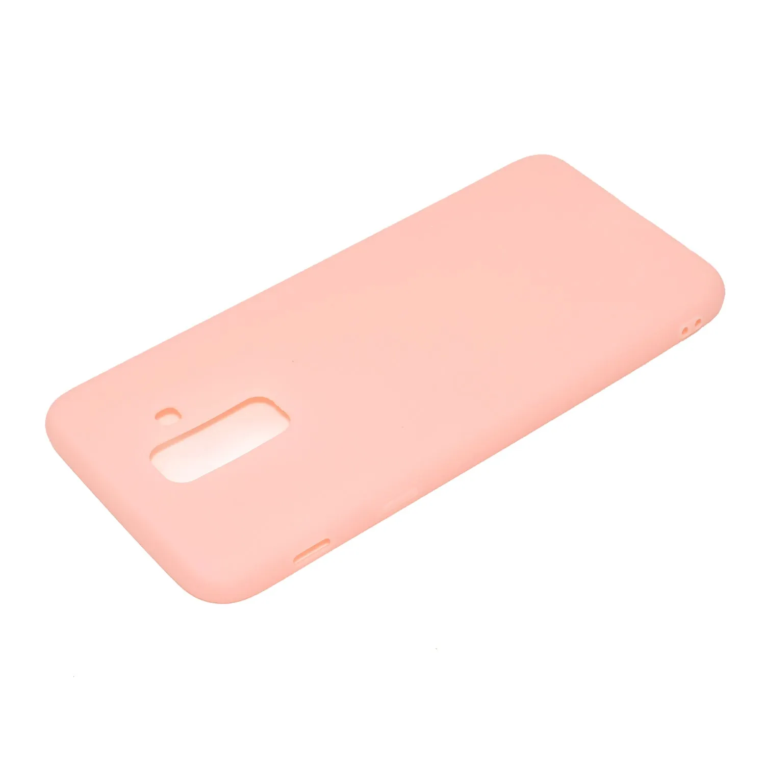for Samsung A6 plus 2018 Lovely Candy Color Matte TPU Anti-scratch Non-slip Protective Cover Back Case Light pink