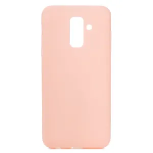 for Samsung A6 plus 2018 Lovely Candy Color Matte TPU Anti-scratch Non-slip Protective Cover Back Case Light pink