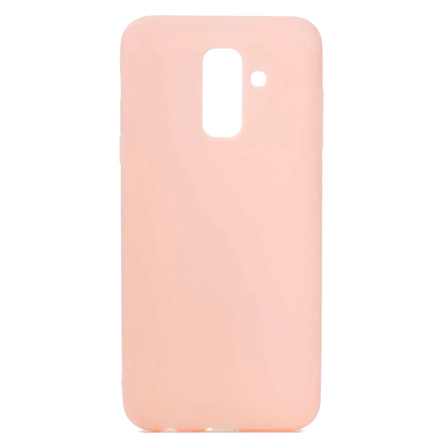 for Samsung A6 plus 2018 Lovely Candy Color Matte TPU Anti-scratch Non-slip Protective Cover Back Case Light pink