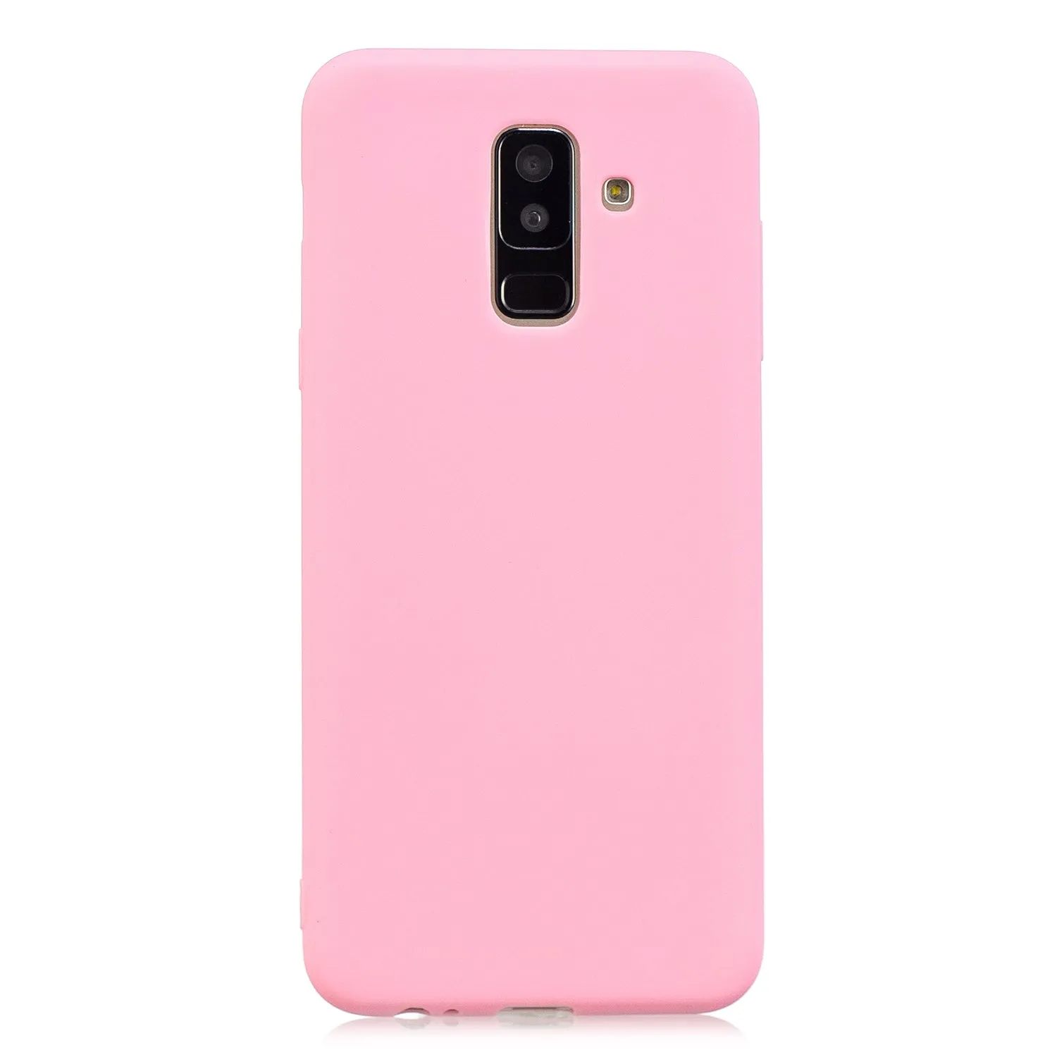 for Samsung A6 plus 2018 Lovely Candy Color Matte TPU Anti-scratch Non-slip Protective Cover Back Case white