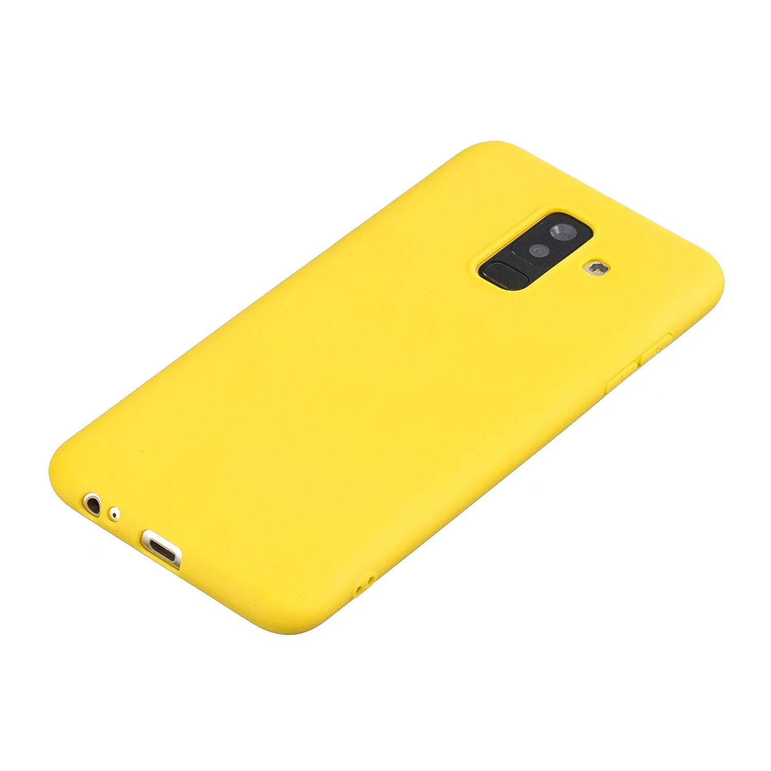 for Samsung A6 plus 2018 Lovely Candy Color Matte TPU Anti-scratch Non-slip Protective Cover Back Case white