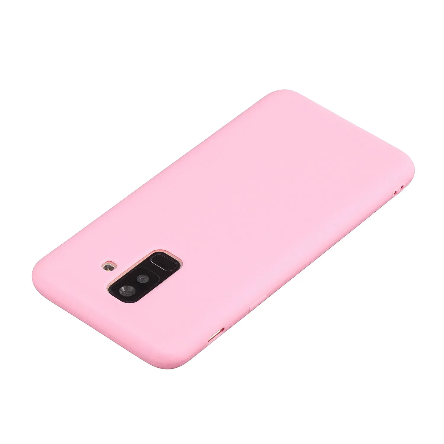 for Samsung A6 plus 2018 Lovely Candy Color Matte TPU Anti-scratch Non-slip Protective Cover Back Case white