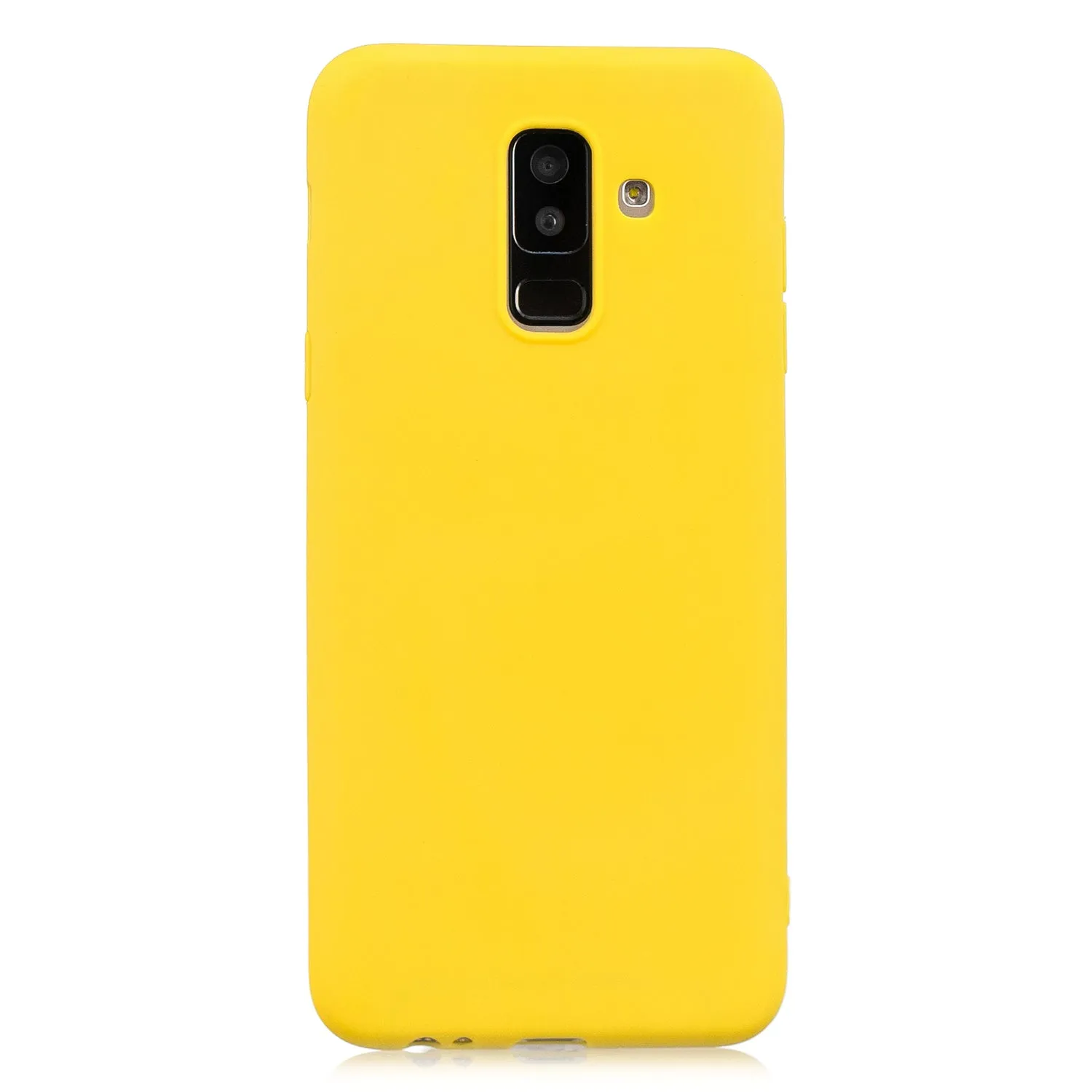 for Samsung A6 plus 2018 Lovely Candy Color Matte TPU Anti-scratch Non-slip Protective Cover Back Case white