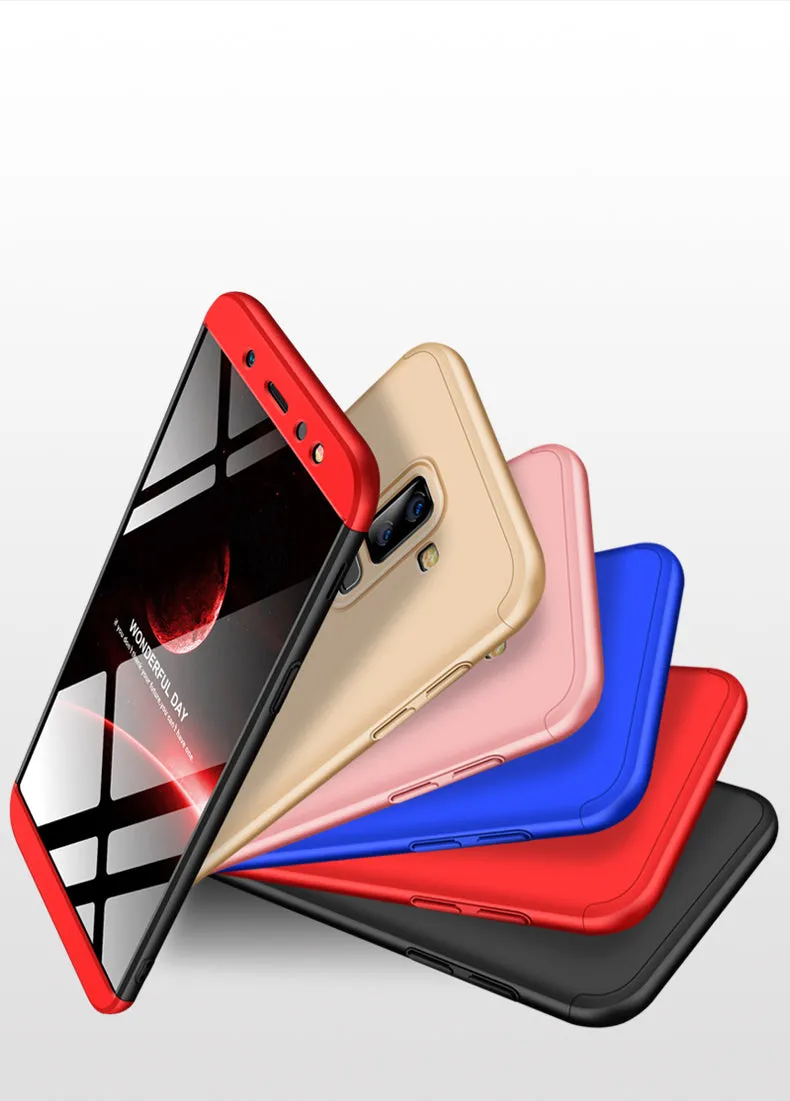 For Samsung A6 Plus 2018 Ultra Slim 360 Degree Non-slip Shockproof Full Protective Case Red black red