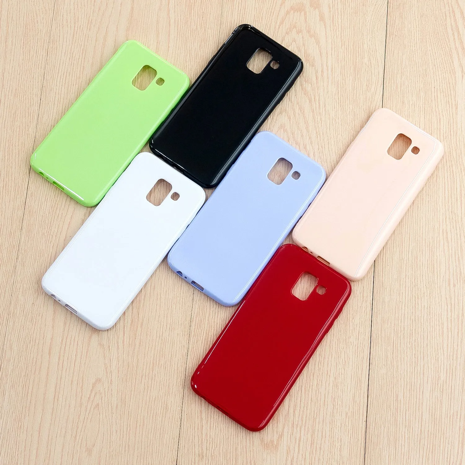 For Samsung A6/A6 Plus 2018 Smartphone Case Soft TPU Precise Cutouts Full Body Protection Mobile Phone Shell Bright black