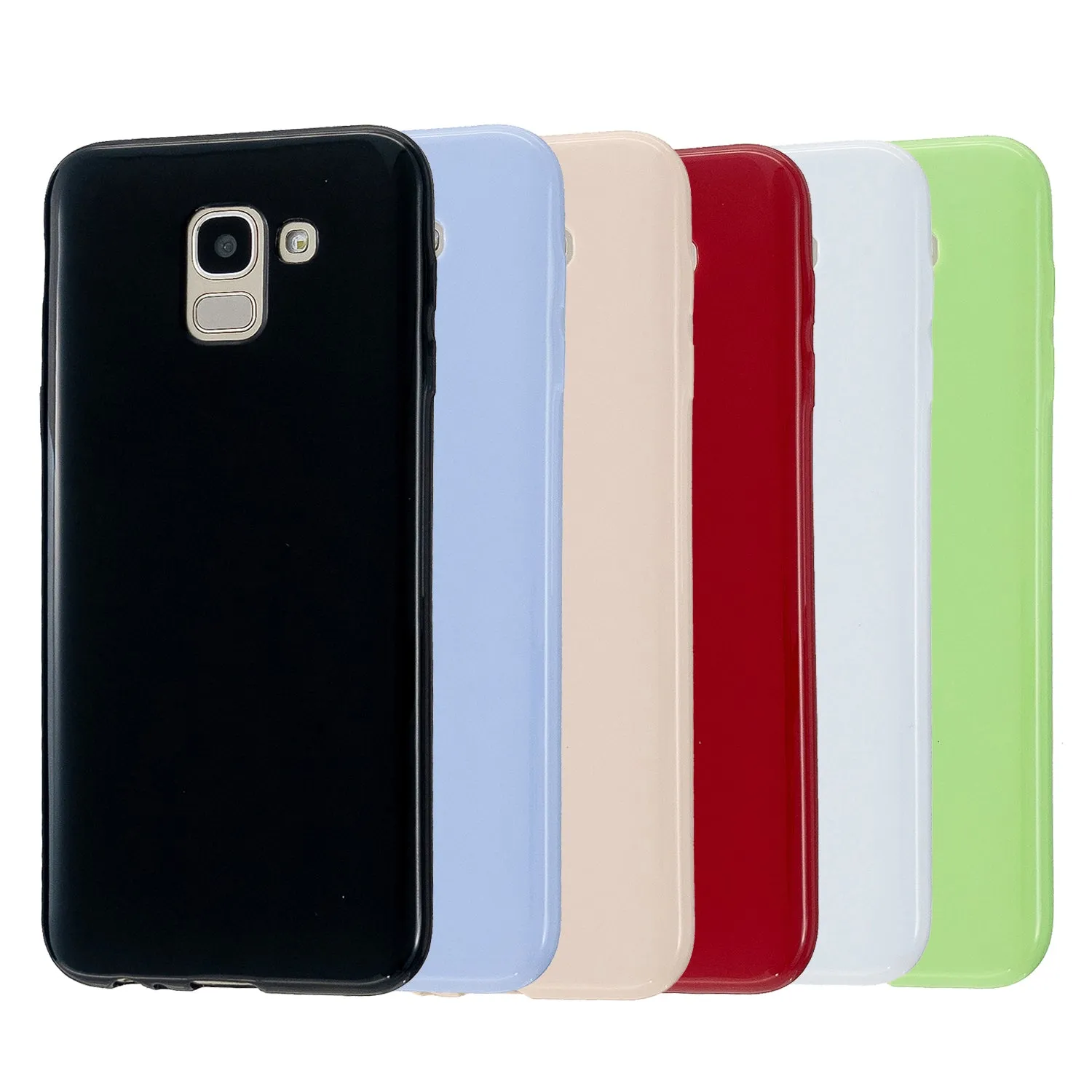 For Samsung A6/A6 Plus 2018 Smartphone Case Soft TPU Precise Cutouts Full Body Protection Mobile Phone Shell Bright black
