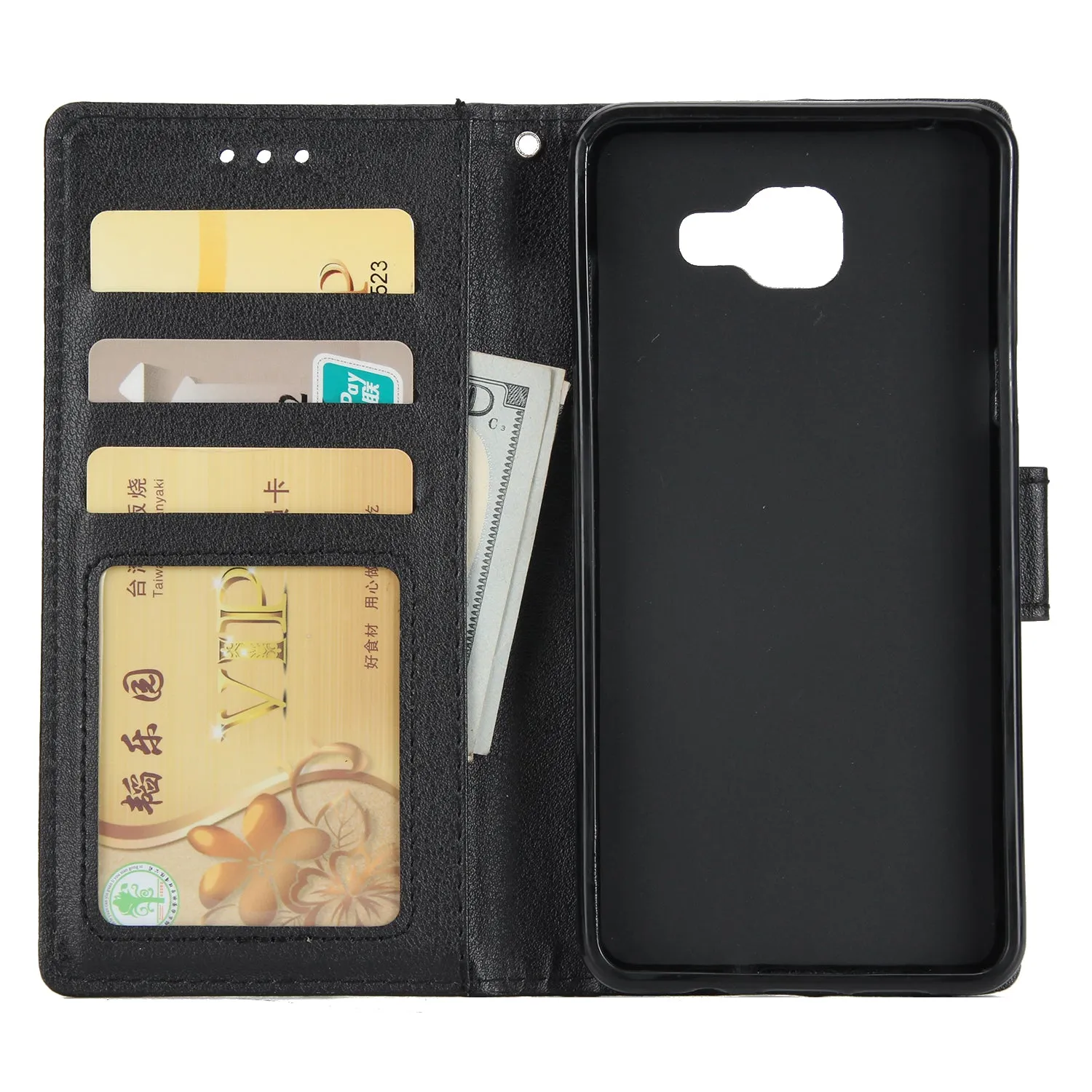 For Samsung A7 2017/A720 PU Leather Cell Phone Case Protective Cover Shell with Buckle Rose gold