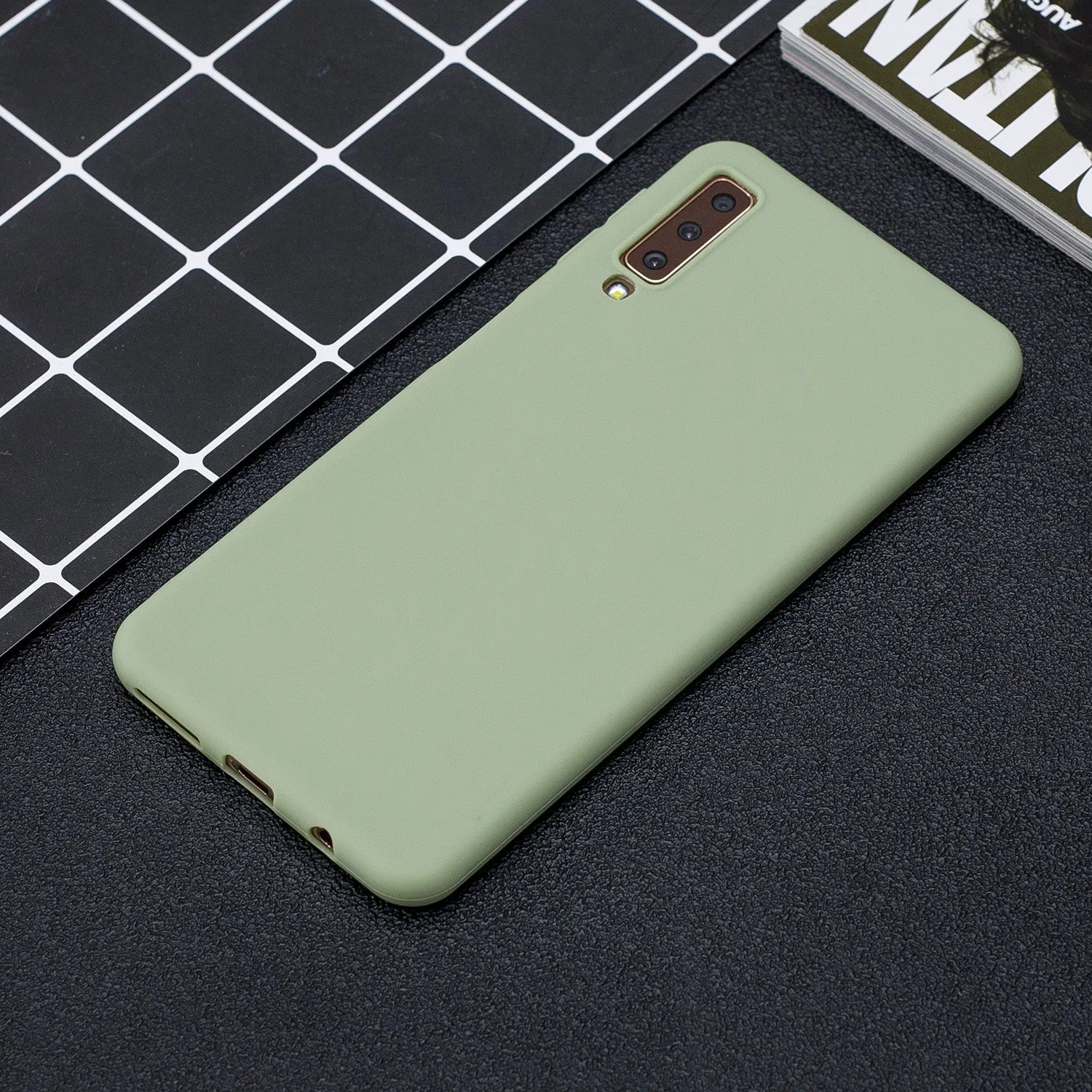 For Samsung A7 2018 Lovely Candy Color Matte TPU Anti-scratch Non-slip Protective Cover Back Case 10
