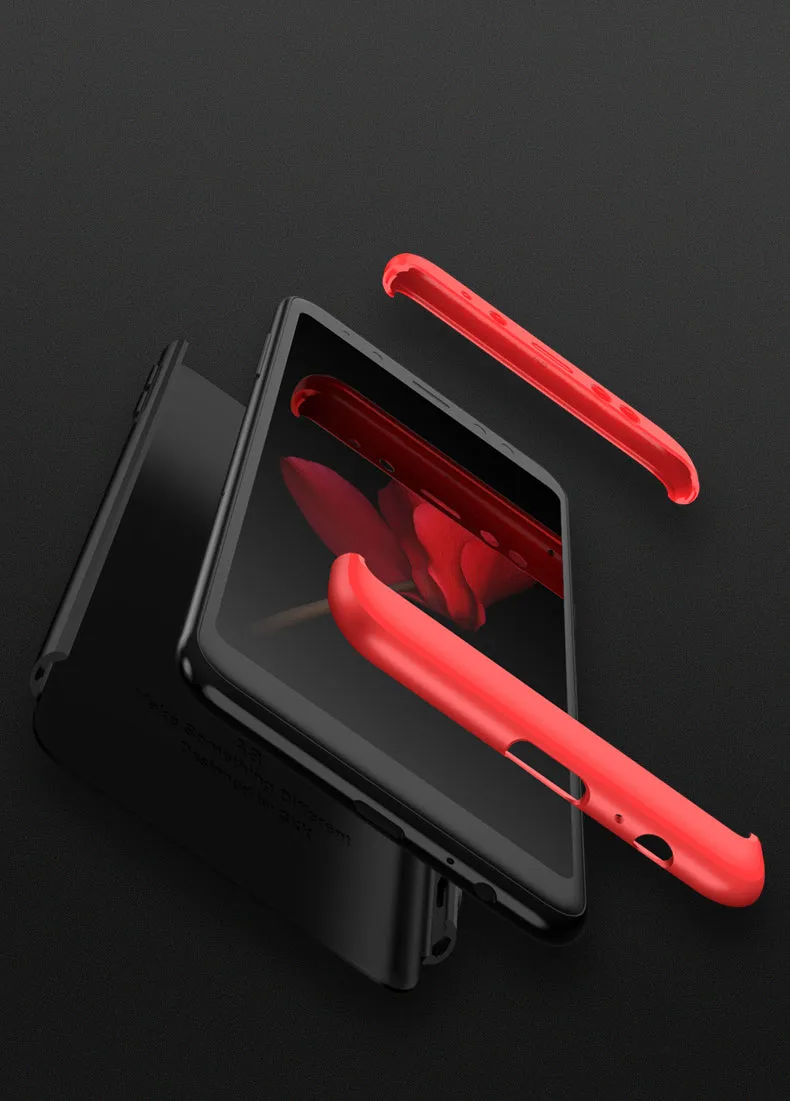 For Samsung A8 2018 360 Degree Protective Case Ultra Thin Hard Back Cover Red black red