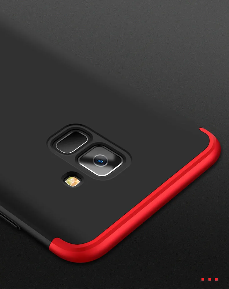 For Samsung A8 2018 360 Degree Protective Case Ultra Thin Hard Back Cover red