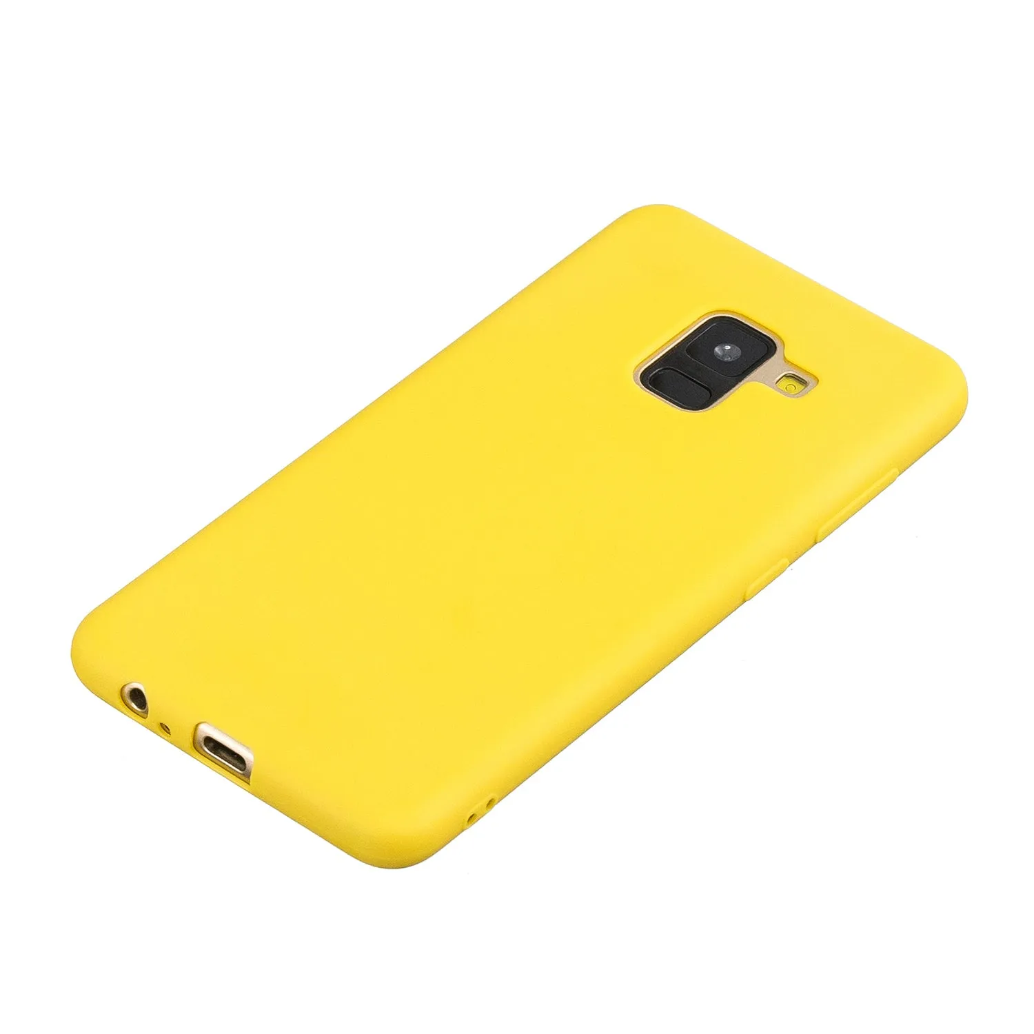 for Samsung A8 2018 Lovely Candy Color Matte TPU Anti-scratch Non-slip Protective Cover Back Case black