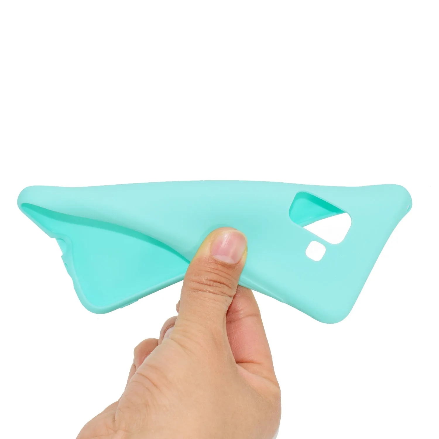 for Samsung A8 2018 Lovely Candy Color Matte TPU Anti-scratch Non-slip Protective Cover Back Case Light blue