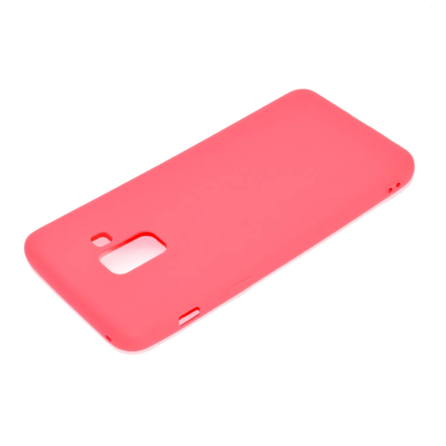 for Samsung A8 2018 Lovely Candy Color Matte TPU Anti-scratch Non-slip Protective Cover Back Case red