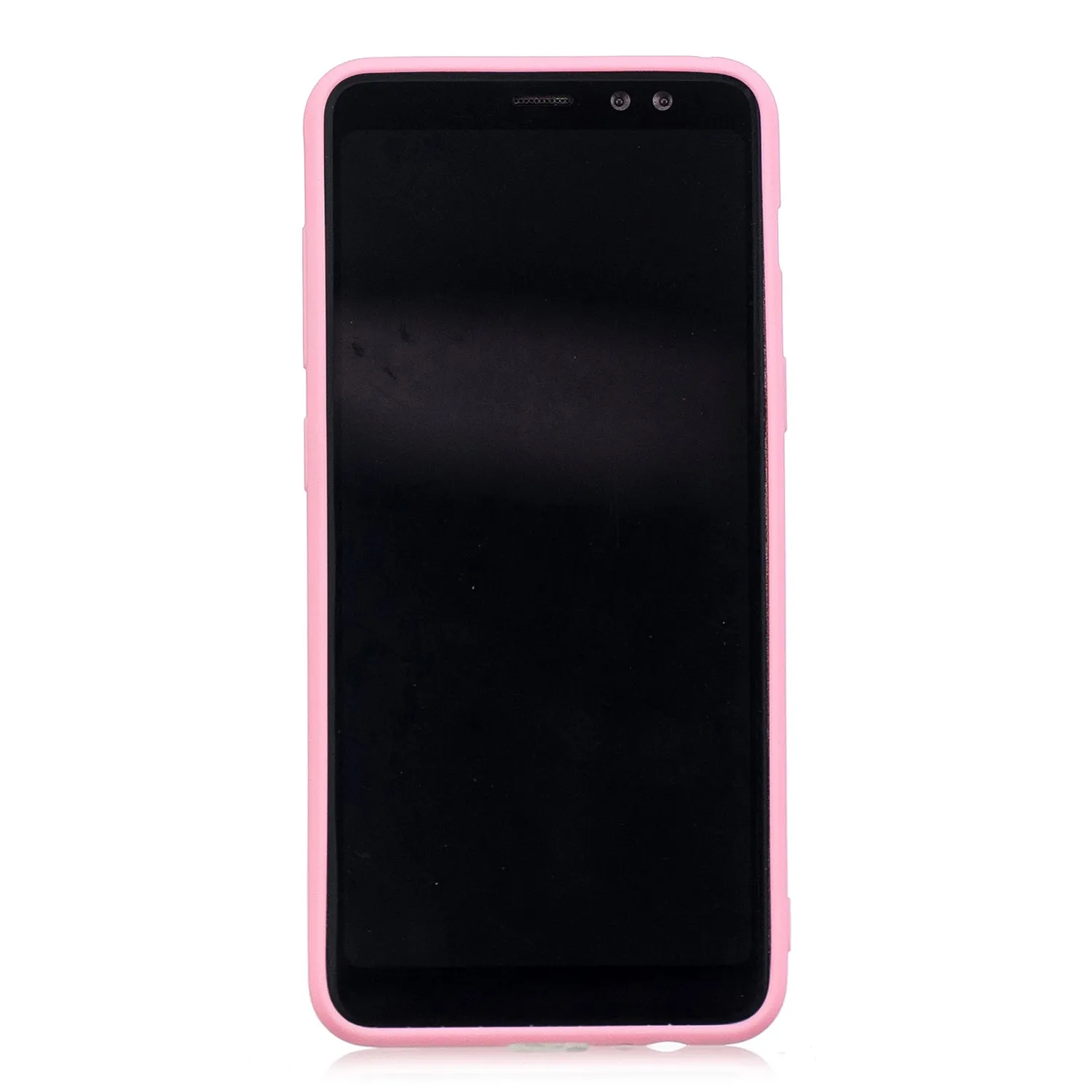 for Samsung A8 2018 Lovely Candy Color Matte TPU Anti-scratch Non-slip Protective Cover Back Case red