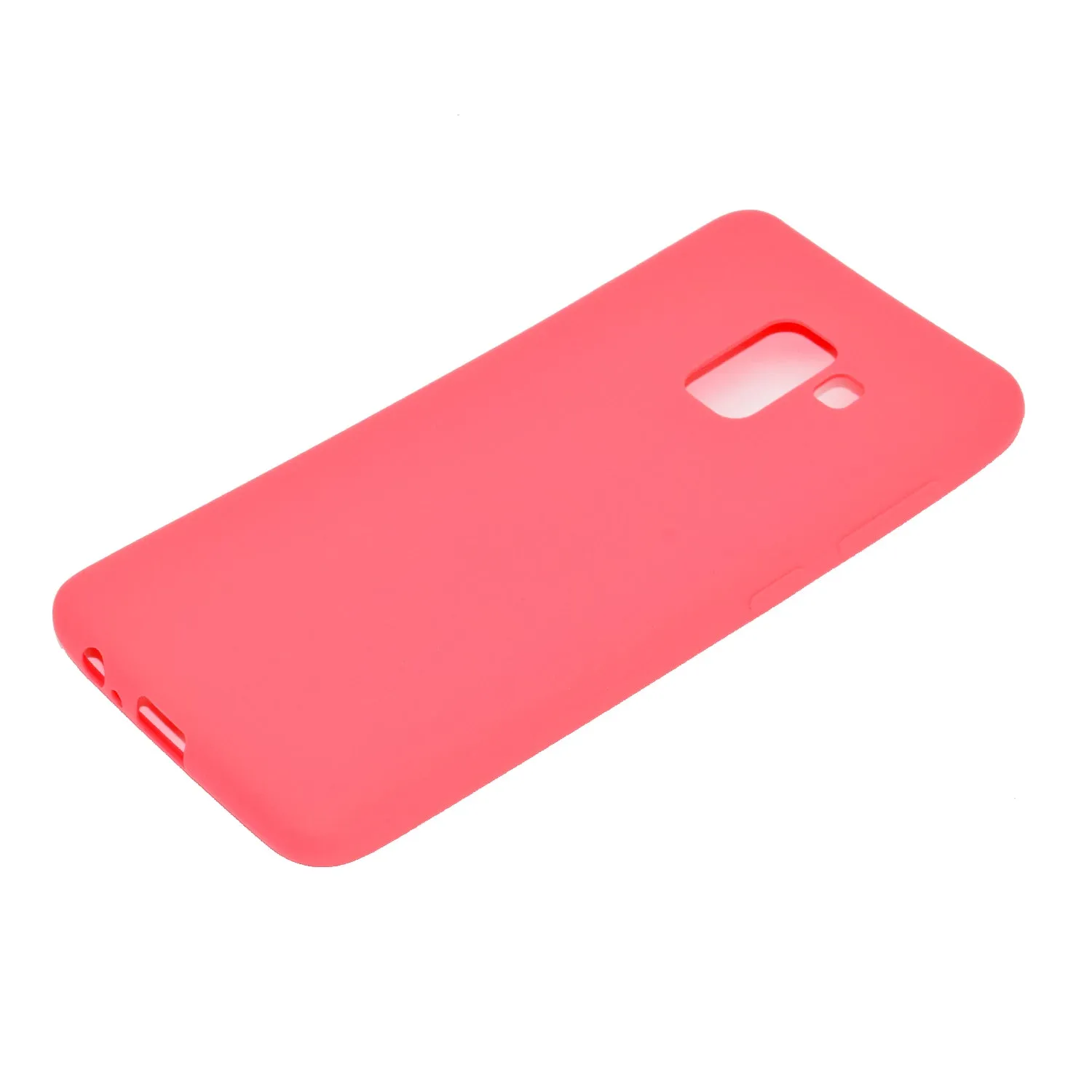 for Samsung A8 2018 Lovely Candy Color Matte TPU Anti-scratch Non-slip Protective Cover Back Case red