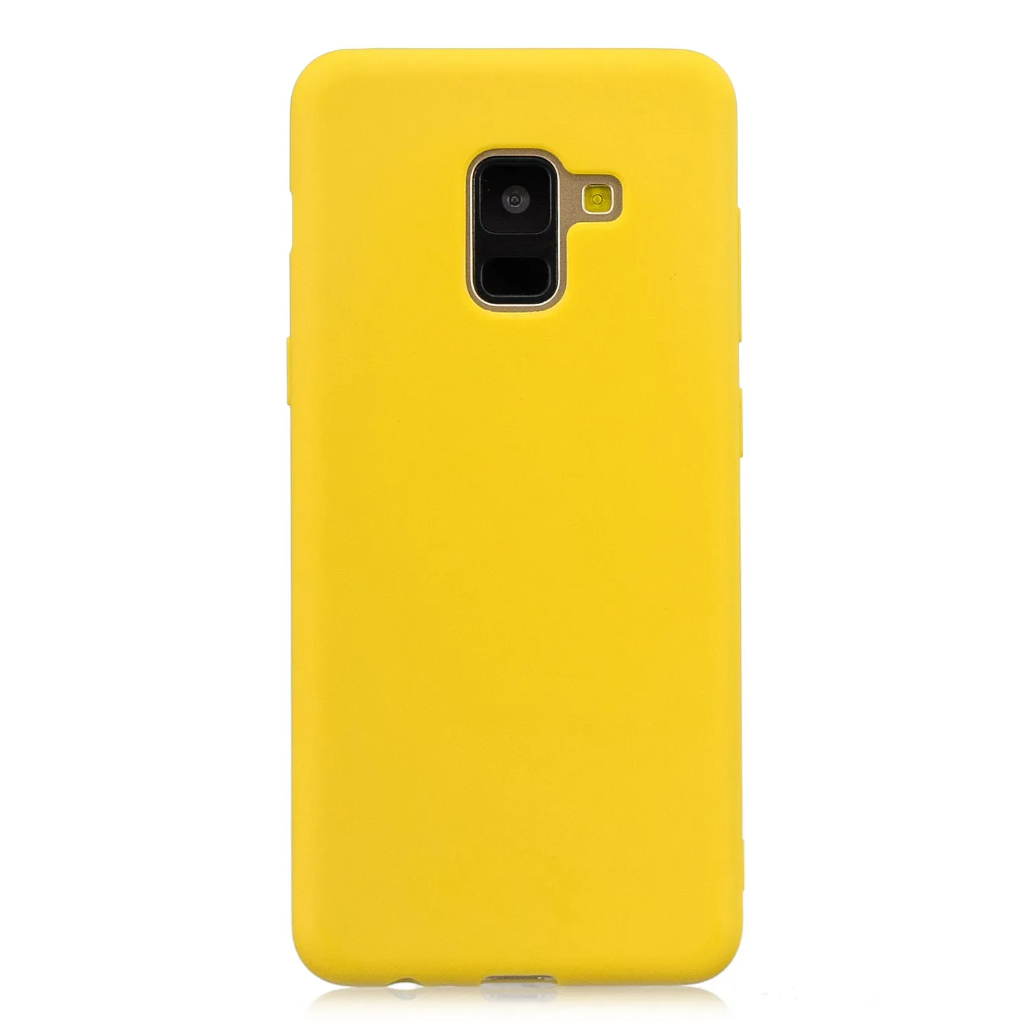for Samsung A8 2018 Lovely Candy Color Matte TPU Anti-scratch Non-slip Protective Cover Back Case red