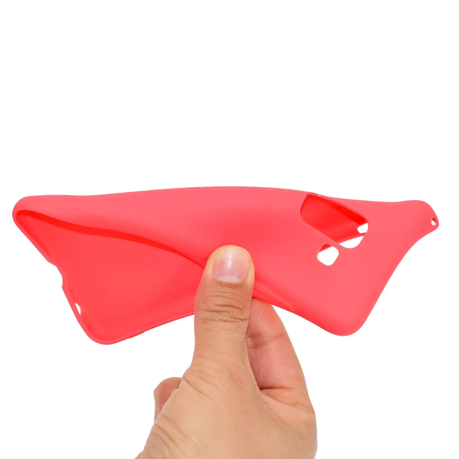 for Samsung A8 2018 Lovely Candy Color Matte TPU Anti-scratch Non-slip Protective Cover Back Case red