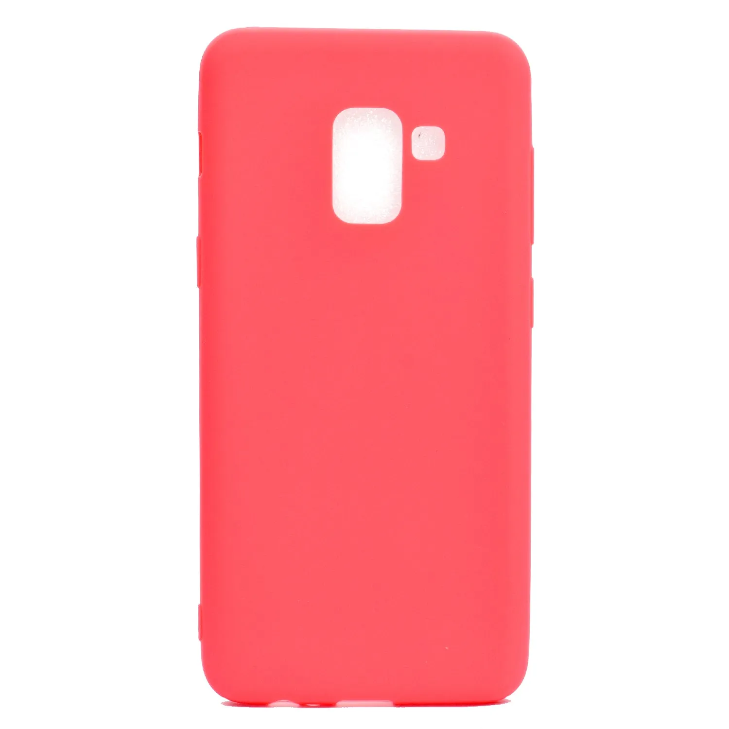 for Samsung A8 2018 Lovely Candy Color Matte TPU Anti-scratch Non-slip Protective Cover Back Case red