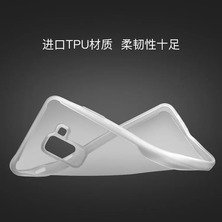 For Samsung A8 2018/A530 Ultra Slim Translucent Back Cover Non-slip Shockproof TPU Full Protective Case  Transparent White