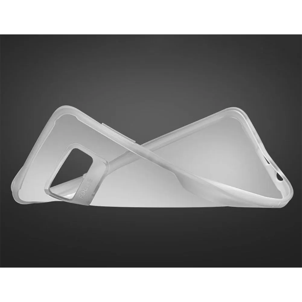 For Samsung A8 2018/A530 Ultra Slim Translucent Back Cover Non-slip Shockproof TPU Full Protective Case  Transparent White
