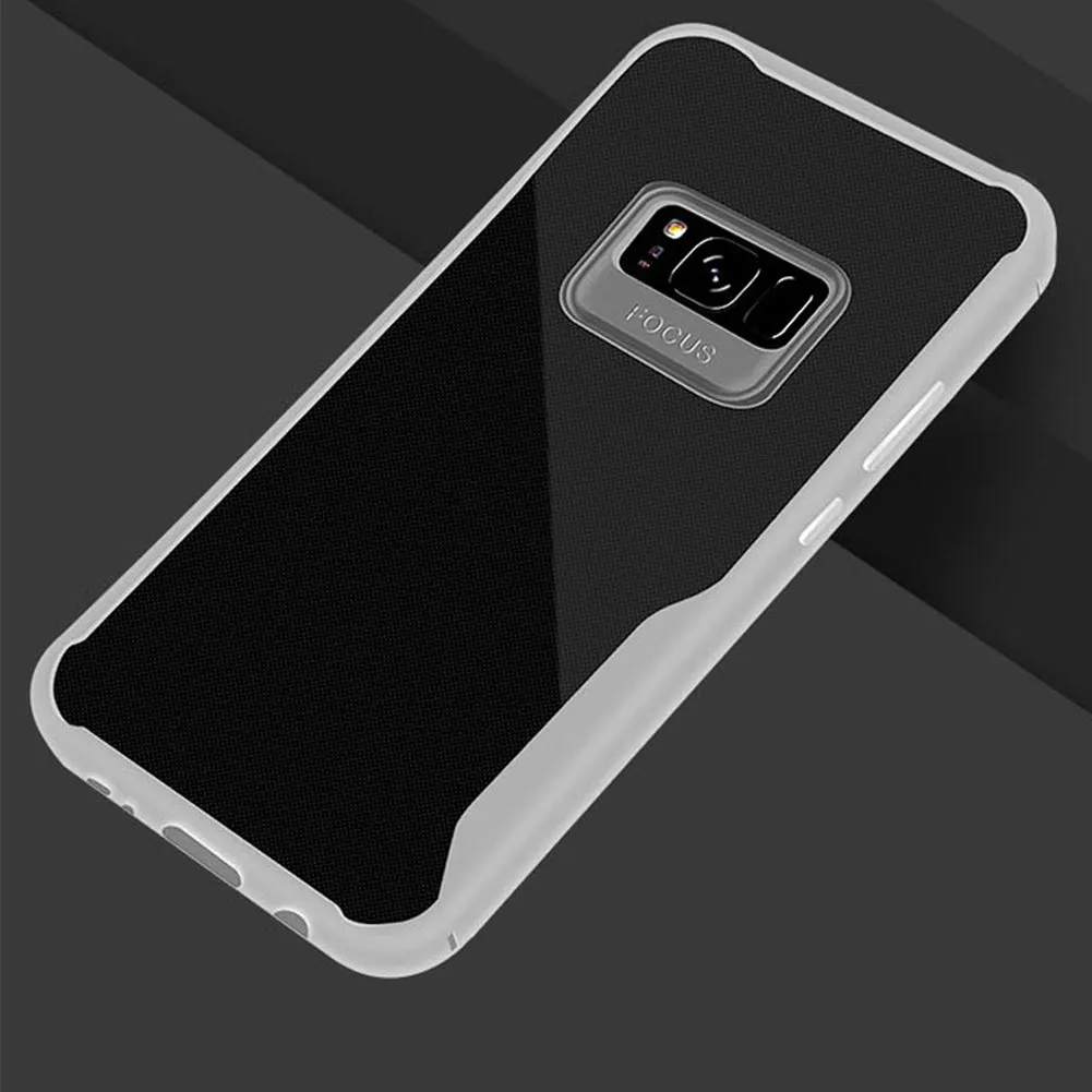 For Samsung A8 2018/A530 Ultra Slim Translucent Back Cover Non-slip Shockproof TPU Full Protective Case  Transparent White