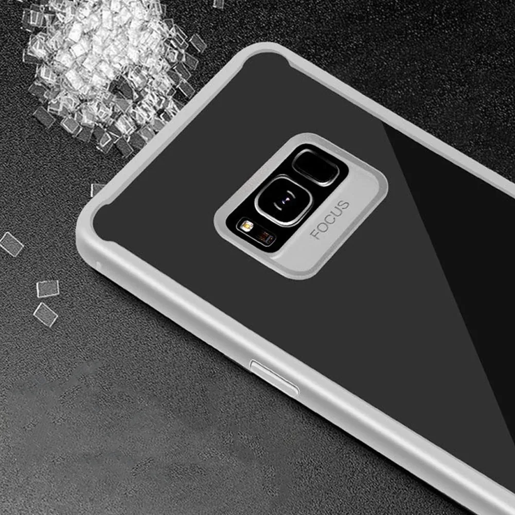For Samsung A8 2018/A530 Ultra Slim Translucent Back Cover Non-slip Shockproof TPU Full Protective Case  Transparent White